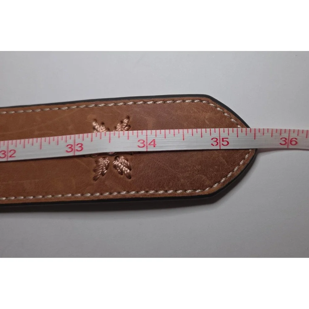Nocona Floral Rhinestone Embroidered Leather Western Belt Brown S Country Chic